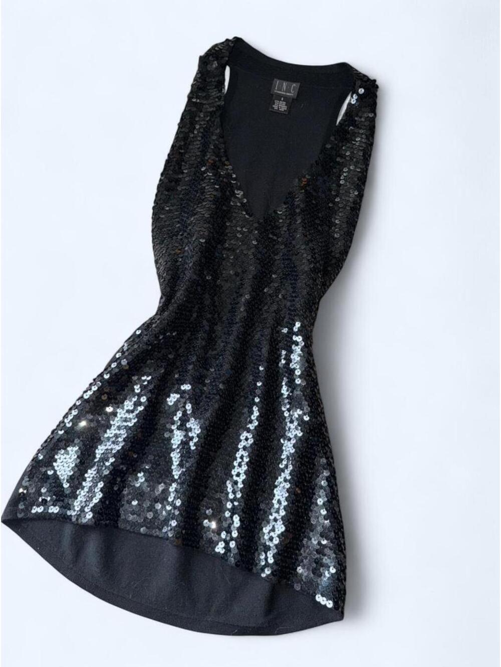 INC black sequin going out top